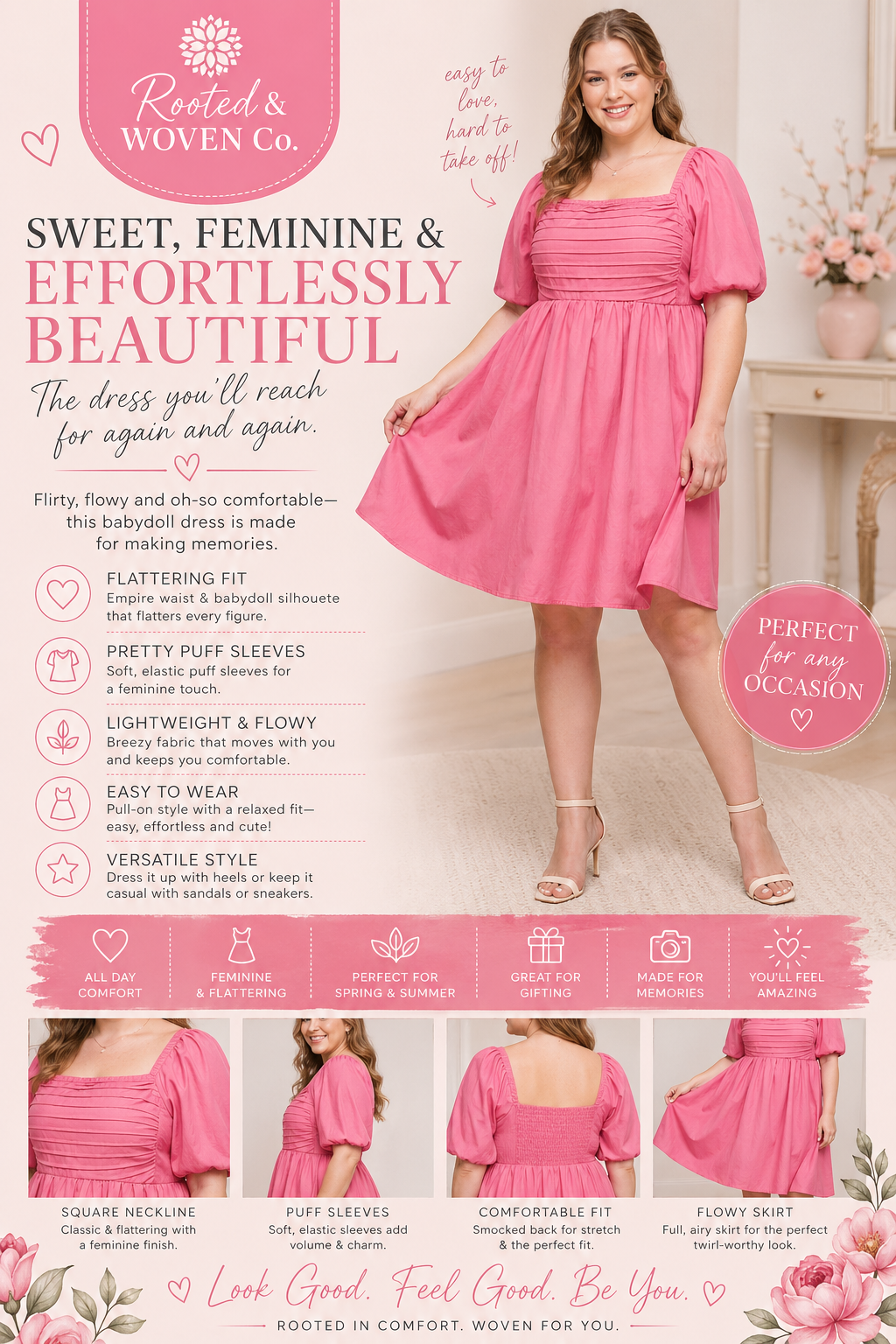 Pretty Petals Babydoll Dress