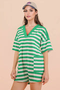 NP70994-Stripe Casual Knit Romper