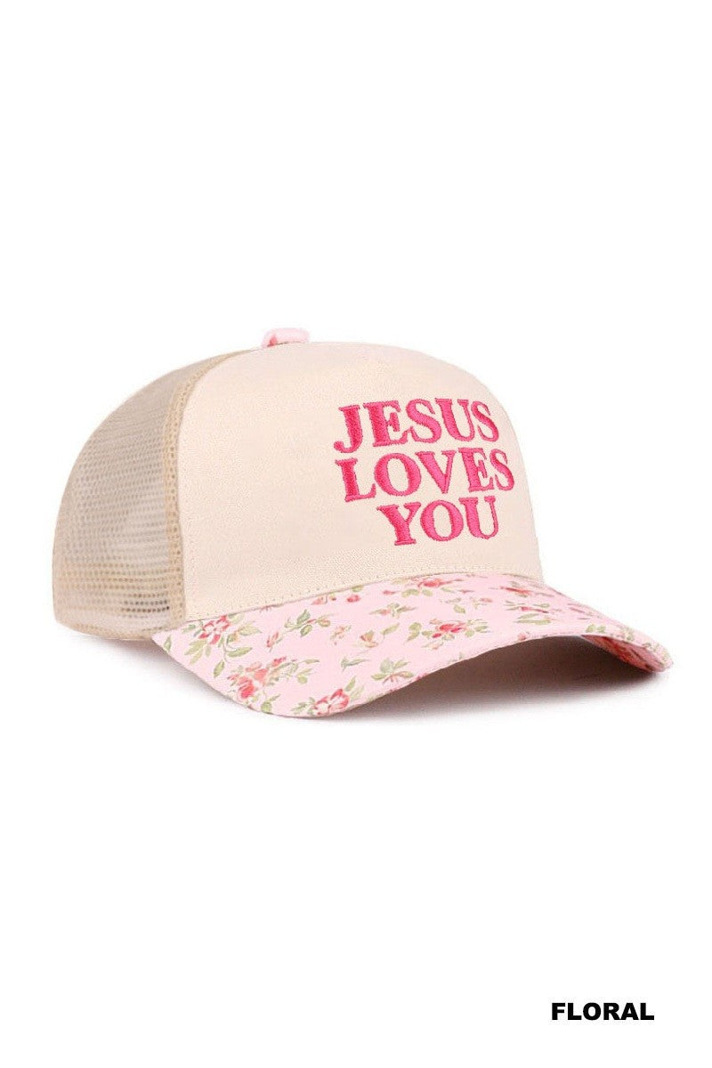 Jesus Loves You Two Tone Mesh Snapback Hat