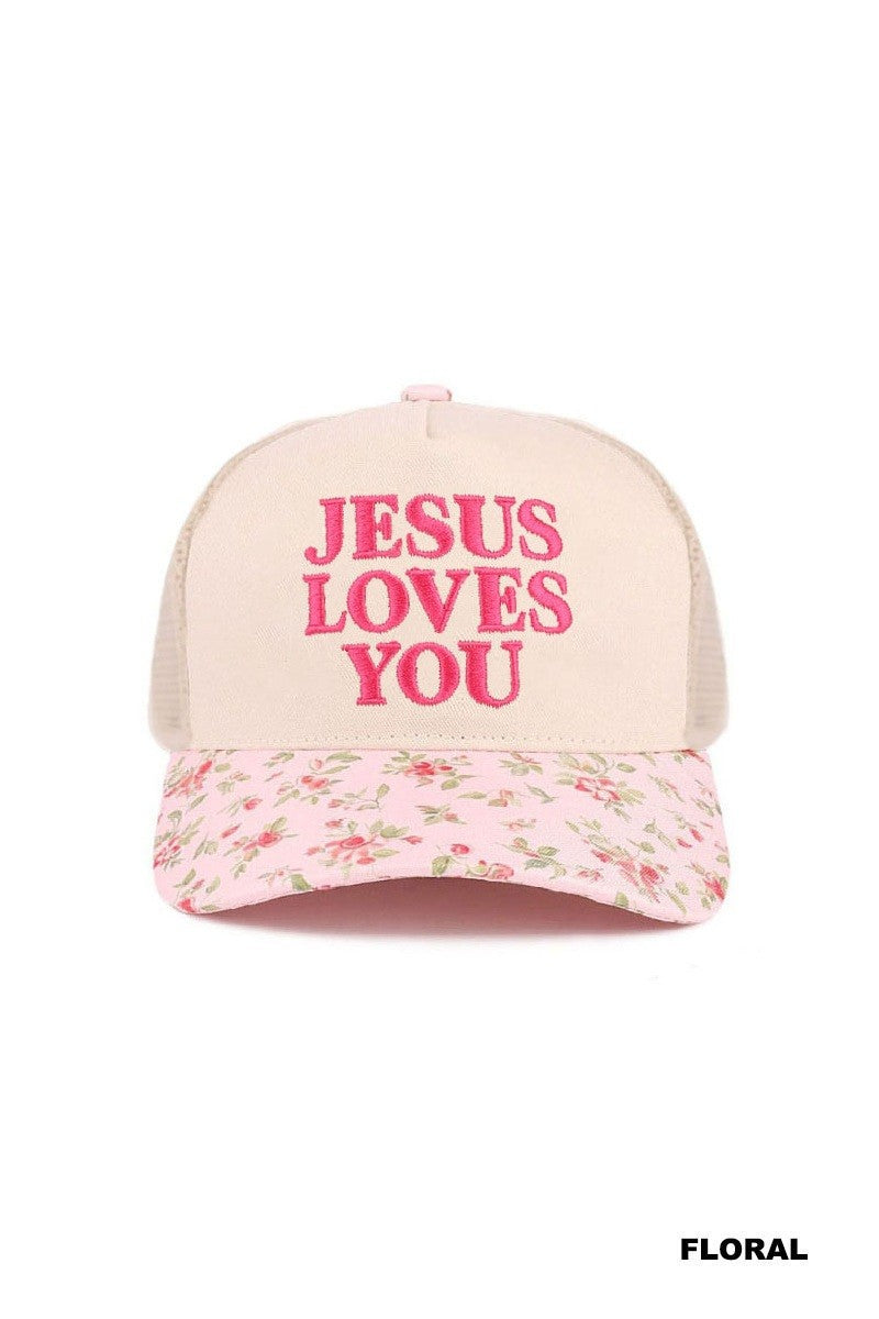 Jesus Loves You Two Tone Mesh Snapback Hat