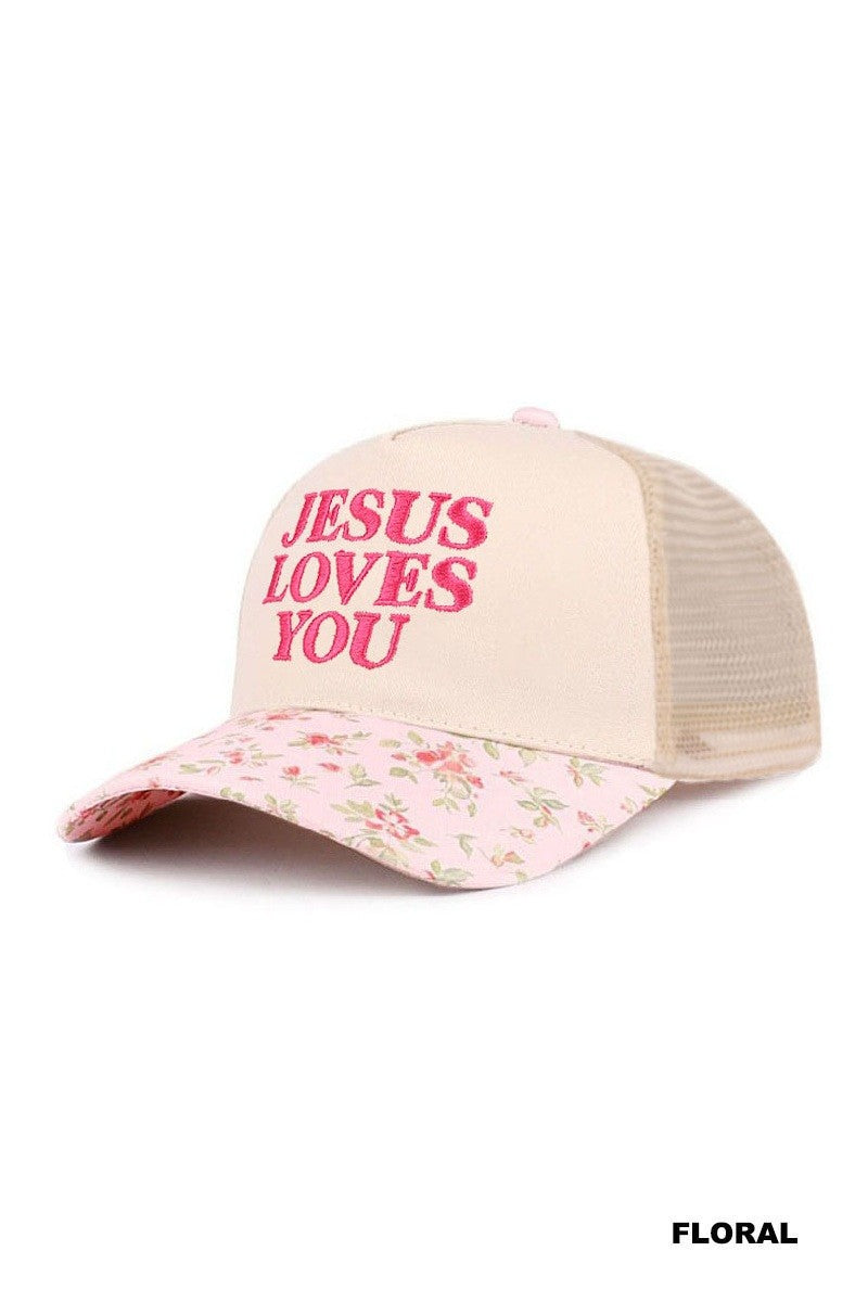 Jesus Loves You Two Tone Mesh Snapback Hat