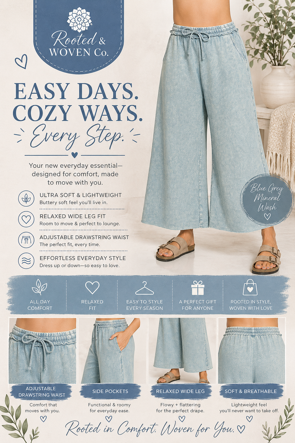 Breezy Days Mineral Wash Pants