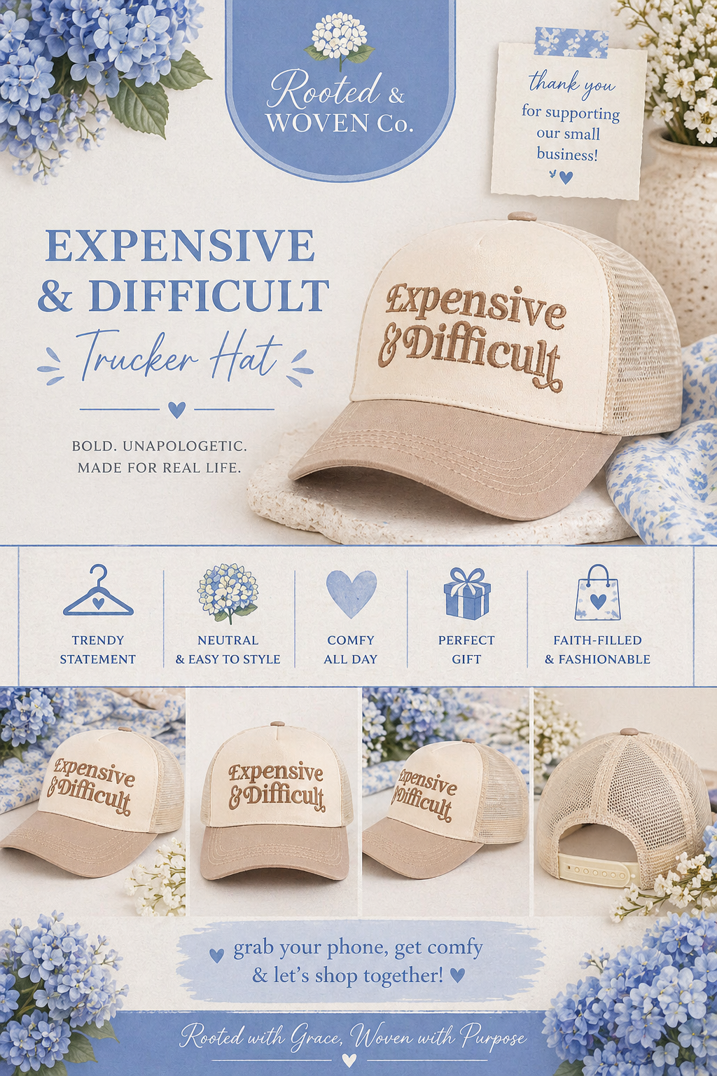 Expensive & Difficult Two Tone Mesh Snapback Hat