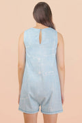 NP70991-Washed Printed Sleeveless Casual Romper