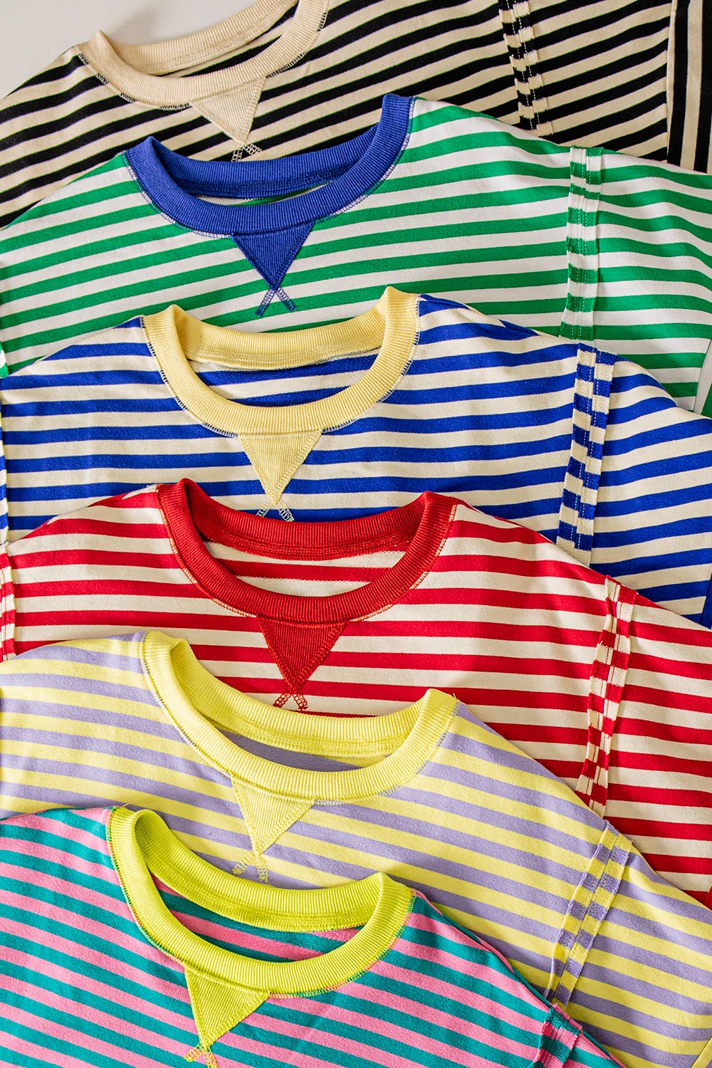 NT12481-Oversized Stripe Casual Knit Top