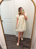 Butter Ruffle Sleeve Dress