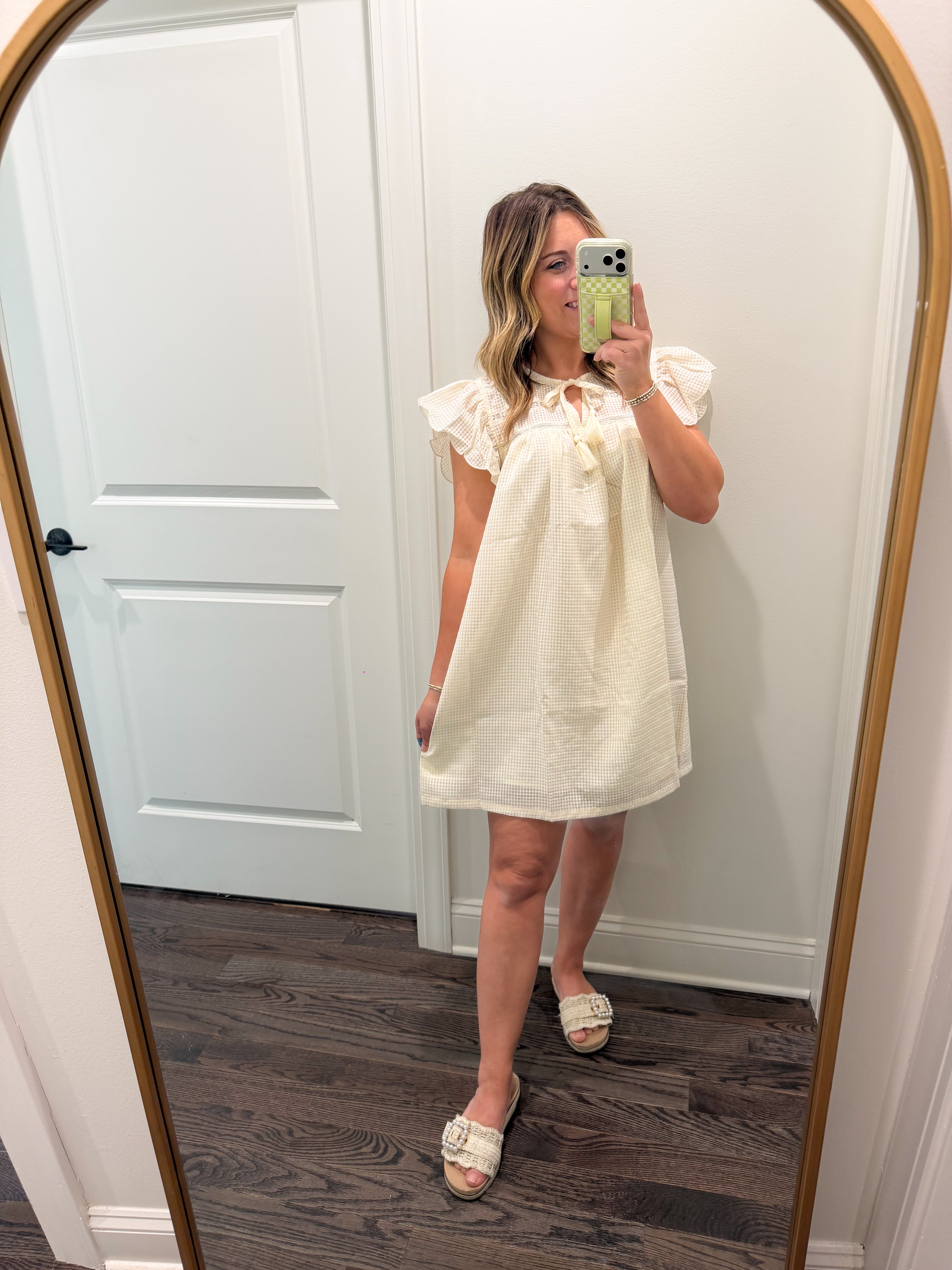 Butter Ruffle Sleeve Dress