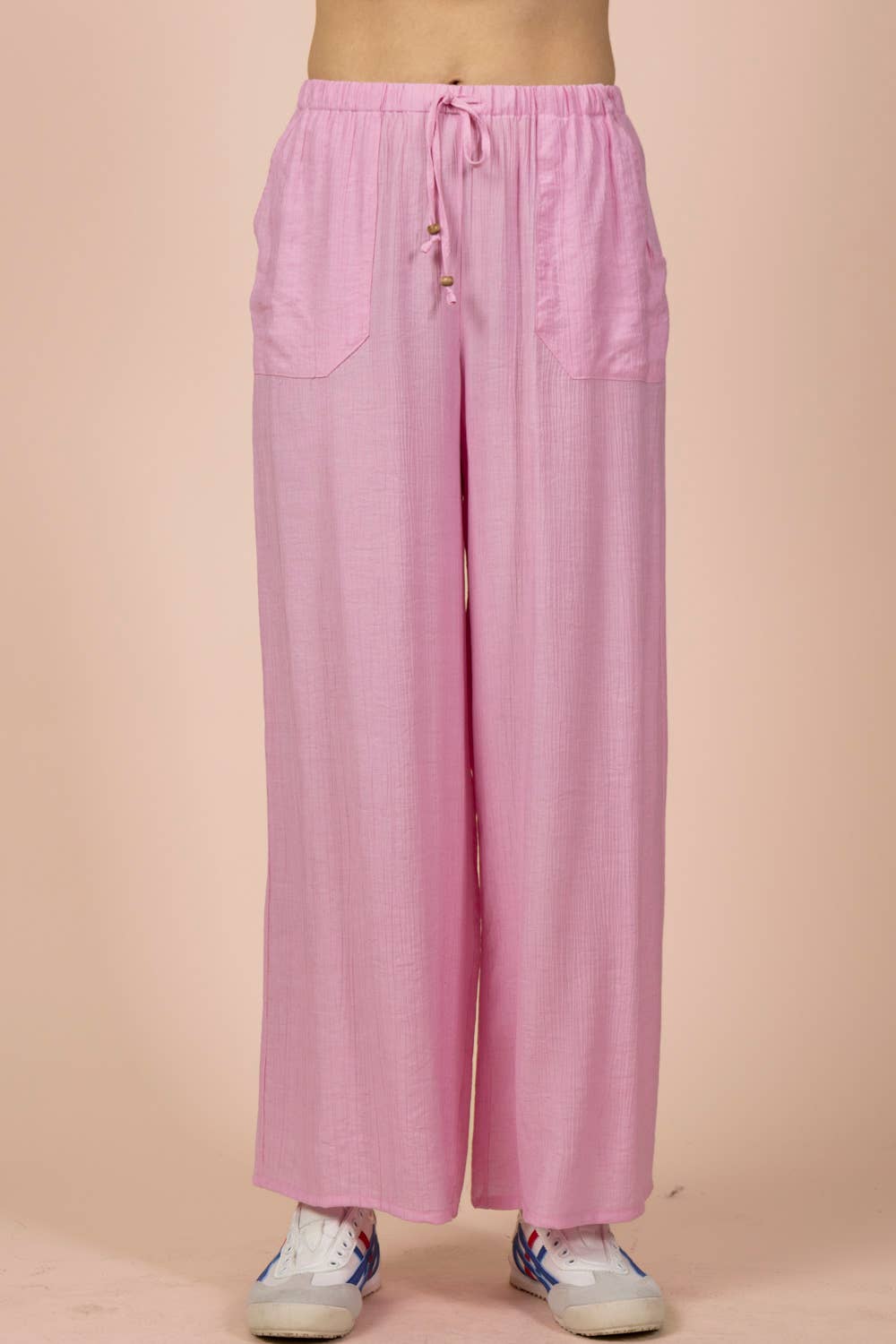NP71047-Wide Leg Woven Pants