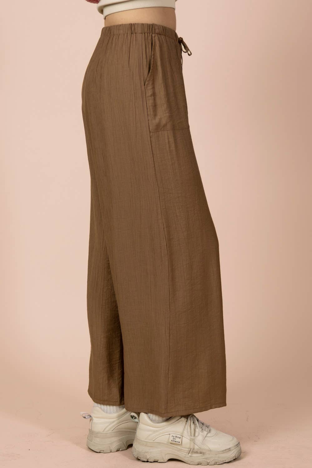 NP71047-Wide Leg Woven Pants